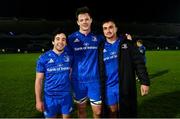 22 February 2019; Leinster players, from left, Paddy Patterson, Jack Dunne and Rónan Kelleher following the Guinness PRO14 Round 16 match between Leinster and Southern Kings at the RDS Arena in Dublin. Photo by Ramsey Cardy/Sportsfile