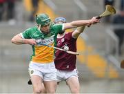 24 February 2019; Paddy Rigney of Offaly in action against Kevin Cooney of Galway during the Allianz Hurling League Division 1B Round 4 match between Offaly and Galway at Bord Na Mona O'Connor Park in Tullamore, Offaly. Photo by Matt Browne/Sportsfile