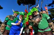 24 February 2019; Ireland fans, from left, Liam McLaughlin, from Cork, John Doyle, from Galway, Denis Sexton, John Keane and Tony O'Connor, all from Cork, prior to the Guinness Six Nations Rugby Championship match between Italy and Ireland at the Stadio Olimpico in Rome, Italy. Photo by Brendan Moran/Sportsfile