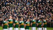 24 February 2019; Supporters during the national anthem prior to the Allianz Football League Division 1 Round 4 match between Galway and Kerry at Tuam Stadium in Tuam, Galway.  Photo by Stephen McCarthy/Sportsfile