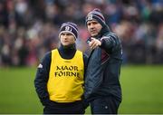 24 February 2019; Galway manager Kevin Walsh and selector Brian Silke, left, prior to the Allianz Football League Division 1 Round 4 match between Galway and Kerry at Tuam Stadium in Tuam, Galway.  Photo by Stephen McCarthy/Sportsfile