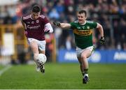 24 February 2019; Shane Walsh of Galway in action against Tom O'Sullivan of Kerry during the Allianz Football League Division 1 Round 4 match between Galway and Kerry at Tuam Stadium in Tuam, Galway.  Photo by Stephen McCarthy/Sportsfile