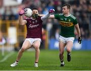 24 February 2019; Shane Walsh of Galway in action against Tom O'Sullivan of Kerry during the Allianz Football League Division 1 Round 4 match between Galway and Kerry at Tuam Stadium in Tuam, Galway.  Photo by Stephen McCarthy/Sportsfile