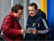 24 February 2019; Wexford manager Davy Fitzgerald, right, with RTE's Marty Morrissey ahead of the Allianz Hurling League Division 1A Round 4 match between Clare and Wexford at Cusack Park in Ennis, Clare. Photo by Eóin Noonan/Sportsfile