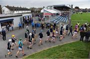 24 February 2019; Wexford players make their way out to the pitch from the warm up ahead of the Allianz Hurling League Division 1A Round 4 match between Clare and Wexford at Cusack Park in Ennis, Clare. Photo by Eóin Noonan/Sportsfile