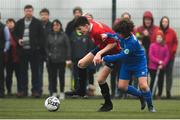 24 February 2019; Conor Cannon of Mayo in action against Conor Burns of Cavan/Monaghan during the SFAI SUBWAY Liam Miller Cup Championship Final match between Mayo and Cavan/Monaghan at Mullingar Athletic FC in Gainestown, Mullingar, Co. Westmeath. Photo by Sam Barnes/Sportsfile