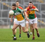 24 February 2019; Shane Horan of Offaly in action against Sean Gannon of Carlow during the Allianz Football League Division 3 Round 4 match between Offaly and Carlow at Bord Na Mona O'Connor Park in Tullamore, Offaly. Photo by Matt Browne/Sportsfile