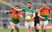 24 February 2019; Shane Horan of Offaly in action against Jordan Morrissey of Carlow during the Allianz Football League Division 3 Round 4 match between Offaly and Carlow at Bord Na Mona O'Connor Park in Tullamore, Offaly. Photo by Matt Browne/Sportsfile