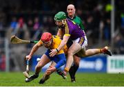 24 February 2019; John Conlon of Clare in action against Darren Byrne of Wexford during the Allianz Hurling League Division 1A Round 4 match between Clare and Wexford at Cusack Park in Ennis, Clare. Photo by Eóin Noonan/Sportsfile