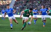 24 February 2019; Jacob Stockdale of Ireland scores his side's second try during the Guinness Six Nations Rugby Championship match between Italy and Ireland at the Stadio Olimpico in Rome, Italy. Photo by Brendan Moran/Sportsfile