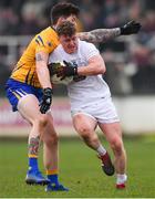 24 February 2019; Jimmy Hyland of Kildare in action against Aaron Fitzgerald of Clare during the Allianz Football League Division 2 Round 4 match between Kildare and Clare at St Conleth's Park in Newbridge, Co Kildare. Photo by Piaras Ó Mídheach/Sportsfile