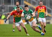 24 February 2019; Bernard Allen of Offaly in action against Barry John Molloy of Carlow during the Allianz Football League Division 3 Round 4 match between Offaly and Carlow at Bord Na Mona O'Connor Park in Tullamore, Offaly. Photo by Matt Browne/Sportsfile