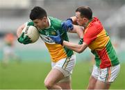 24 February 2019; Bernard Allen of Offaly in action against Barry John Molloy of Carlow during the Allianz Football League Division 3 Round 4 match between Offaly and Carlow at Bord Na Mona O'Connor Park in Tullamore, Offaly. Photo by Matt Browne/Sportsfile