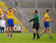 24 February 2019; Ultan Harney of Roscommon reacts after being shown a red card by referee David Gough during the Allianz Football League Division 1 Round 4 match between Cavan and Roscommon at the Kingspan Breffni Park in Cavan. Photo by Seb Daly/Sportsfile