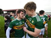 24 February 2019; Tomás Ó Sé, left, and Tommy Walsh of Kerry following the Allianz Football League Division 1 Round 4 match between Galway and Kerry at Tuam Stadium in Tuam, Galway.  Photo by Stephen McCarthy/Sportsfile