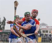 24 February 2019; Paddy Purcell of Laois in action against Edward Byrne of Carlow during the Allianz Hurling League Division 1B Round 4 match between Carlow and Laois at Netwatch Cullen Park in Carlow. Photo by Harry Murphy/Sportsfile