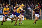 24 February 2019; Rory Hayes of Clare is tackled by Paul Morris of Wexford during the Allianz Hurling League Division 1A Round 4 match between Clare and Wexford at Cusack Park in Ennis, Clare. Photo by Eóin Noonan/Sportsfile