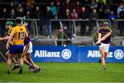 24 February 2019; Jack O'Connor of Wexford has a shot on goal late in the game during the Allianz Hurling League Division 1A Round 4 match between Clare and Wexford at Cusack Park in Ennis, Clare. Photo by Eóin Noonan/Sportsfile