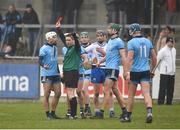 24 February 2019; Referee Fergal Horgan shows Darragh O’Connell of Dublin a red card near the end of the Allianz Hurling League Division 1B Round 4 match between Dublin and Waterford at Parnell Park in Donnycarney, Dublin. Photo by Daire Brennan/Sportsfile