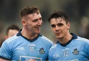 24 February 2019; John Hetherton, left, and Danny Sutcliffe of Dublin celebrate after the Allianz Hurling League Division 1B Round 4 match between Dublin and Waterford at Parnell Park in Donnycarney, Dublin. Photo by Daire Brennan/Sportsfile
