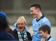 24 February 2019; Liam Rushe of Dublin gets his photo taken with supporter Therese O'Malley, from Drumcondra, Co Dublin, after the Allianz Hurling League Division 1B Round 4 match between Dublin and Waterford at Parnell Park in Donnycarney, Dublin. Photo by Daire Brennan/Sportsfile