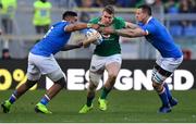 24 February 2019; Chris Farrell of Ireland is tackled by Jimmy Tuivaiti, left, and Abraham Steyn of Italy during the Guinness Six Nations Rugby Championship match between Italy and Ireland at the Stadio Olimpico in Rome, Italy. Photo by Brendan Moran/Sportsfile