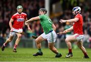24 February 2019; Peter Casey of Limerick in action against Seán O'Donoghue of Cork during the Allianz Hurling League Division 1A Round 4 match between Limerick and Cork at the Gaelic Grounds in Limerick. Photo by David Fitzgerald/Sportsfile