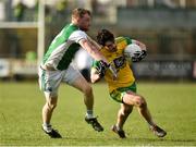 24 February 2019; Ryan McHugh of Donegal in action against Aidan Breen of Fermanagh during the Allianz Football League Division 2 Round 4 match between Donegal and Fermanagh at O'Donnell Park in Letterkenny, Co Donegal. Photo by Oliver McVeigh/Sportsfile