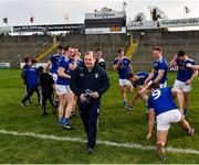 24 February 2019; Cavan manager Mickey Graham with his players following their side's victory during the Allianz Football League Division 1 Round 4 match between Cavan and Roscommon at the Kingspan Breffni Park in Cavan. Photo by Seb Daly/Sportsfile