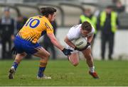 24 February 2019; Jimmy Hyland of Kildare in action against Cian O'Dea of Clare during the Allianz Football League Division 2 Round 4 match between Kildare and Clare at St Conleth's Park in Newbridge, Co Kildare. Photo by Piaras Ó Mídheach/Sportsfile