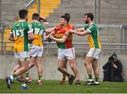 24 February 2019; Carlow and Offaly players tussell after the Allianz Football League Division 3 Round 4 match between Offaly and Carlow at Bord Na Mona O'Connor Park in Tullamore, Offaly. Photo by Matt Browne/Sportsfile