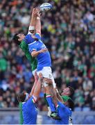 24 February 2019; Quinn Roux of Ireland and Dean Budd of Italy contest a lineout during the Guinness Six Nations Rugby Championship match between Italy and Ireland at the Stadio Olimpico in Rome, Italy. Photo by Brendan Moran/Sportsfile