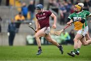 24 February 2019; Sean Kilduff of Galway in action against Kevin Dunne of Offaly during the Allianz Hurling League Division 1B Round 4 match between Offaly and Galway at Bord Na Mona O'Connor Park in Tullamore, Offaly. Photo by Matt Browne/Sportsfile
