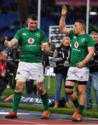 24 February 2019; Peter O’Mahony, left, and Andrew Conway of Ireland after the Guinness Six Nations Rugby Championship match between Italy and Ireland at the Stadio Olimpico in Rome, Italy. Photo by Brendan Moran/Sportsfile