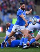 24 February 2019; Tito Tebaldi of Italy during the Guinness Six Nations Rugby Championship match between Italy and Ireland at the Stadio Olimpico in Rome, Italy. Photo by Brendan Moran/Sportsfile