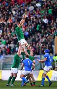 24 February 2019; Ultan Dillane of Ireland wins possession in the lineout during the Guinness Six Nations Rugby Championship match between Italy and Ireland at the Stadio Olimpico in Rome, Italy. Photo by Ramsey Cardy/Sportsfile