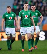 24 February 2019; Jonathan Sexton, centre, Jordi Murphy, left, and Peter O’Mahony of Ireland during the Guinness Six Nations Rugby Championship match between Italy and Ireland at the Stadio Olimpico in Rome, Italy. Photo by Ramsey Cardy/Sportsfile