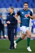 24 February 2019; Conor Murray of Ireland and Ireland head coach Joe Schmidt the Guinness Six Nations Rugby Championship match between Italy and Ireland at the Stadio Olimpico in Rome, Italy. Photo by Ramsey Cardy/Sportsfile
