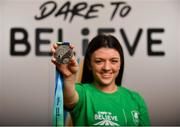 25 February 2019; Nicole Turner, Irish Paralympic Swimmer, teamed up with the Olympic Federation of Ireland to launch Dare to Believe, a school activation programme championed and supported by the Athletes’ Commission. Olympism, Paralympism and the benefits of sport will be promoted in schools nationwide by some of Ireland’s best known and most accomplished athletes in a fun and interactive manner. The initial pilot phase is targeting the fifth and sixth class students in primary schools. #DareToBelieve Photo by Seb Daly/Sportsfile