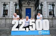 25 February 2019; KBC Dublin Marathon announce 2,500 extra spots will go on sale in July, bringing entry to a record number of 22,500. 2019 is the 40th Year Anniversary of the Dublin Marathon with, from left, Frank Behan, the most senior, Martin Kelly, the youngest and Mary Nolan Hickey, the only female, to have competed in all 39 Dublin marathons since 1980 present at today’s announcement at the Mansion House in Dublin. Photo by David Fitzgerald/Sportsfile