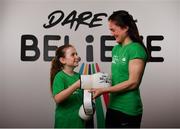 25 February 2019; Kellie Harrington, Irish World Champion Boxer, and Tilly Byrne-McGettigan, age 10, from Wicklow, Co. Wicklow, teamed up with the Olympic Federation of Ireland to launch Dare to Believe, a school activation programme championed and supported by the Athletes’ Commission. Olympism, Paralympism and the benefits of sport will be promoted in schools nationwide by some of Ireland’s best known and most accomplished athletes in a fun and interactive manner. The initial pilot phase is targeting the fifth and sixth class students in primary schools. #DareToBelieve Photo by Seb Daly/Sportsfile