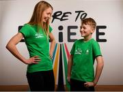 25 February 2019; Claire Lambe, Irish Olympic Rower, and Lennon Byrne-McGettigan, age 12, from Wicklow, Co. Wicklow, teamed up with the Olympic Federation of Ireland to launch Dare to Believe, a school activation programme championed and supported by the Athletes’ Commission. Olympism, Paralympism and the benefits of sport will be promoted in schools nationwide by some of Ireland’s best known and most accomplished athletes in a fun and interactive manner. The initial pilot phase is targeting the fifth and sixth class students in primary schools. #DareToBelieve Photo by Seb Daly/Sportsfile