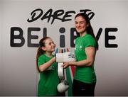 25 February 2019; Kellie Harrington, Irish World Champion Boxer, and Tilly Byrne-McGettigan, age 10, from Wicklow, Co. Wicklow, teamed up with the Olympic Federation of Ireland to launch Dare to Believe, a school activation programme championed and supported by the Athletes’ Commission. Olympism, Paralympism and the benefits of sport will be promoted in schools nationwide by some of Ireland’s best known and most accomplished athletes in a fun and interactive manner. The initial pilot phase is targeting the fifth and sixth class students in primary schools. #DareToBelieve Photo by Seb Daly/Sportsfile