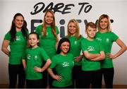 25 February 2019; In attendance, from left, Kellie Harrington, Irish World Champion Boxer, Claire Lambe, Irish Olympic Rower, and Róisín Jones, Programme Developer, Róisín McGettigan, Programme Developer, front from left, Tilly Byrne-McGettigan, age 10, Nicole Turner, Irish Paralympic Swimmer, and Lennon Byrne-McGettigan, age 12, from Wicklow, Co. Wicklow, at the launch of Dare to Believe, a school activation programme championed and supported by the Athletes’ Commission. Olympism, Paralympism and the benefits of sport will be promoted in schools nationwide by some of Ireland’s best known and most accomplished athletes in a fun and interactive manner. The initial pilot phase is targeting the fifth and sixth class students in primary schools. #DareToBelieve Photo by Seb Daly/Sportsfile