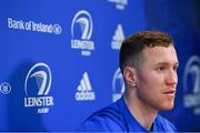 25 February 2019; Rory O'Loughlin during a Leinster Rugby Press Conference at Leinster Rugby Headquarters in UCD, Dublin. Photo by Piaras Ó Mídheach/Sportsfile