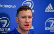 25 February 2019; Rory O'Loughlin during a Leinster Rugby Press Conference at Leinster Rugby Headquarters in UCD, Dublin. Photo by Piaras Ó Mídheach/Sportsfile