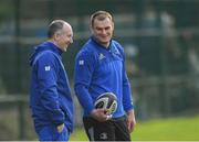 25 February 2019; Rhys Ruddock, right, with Garreth Farrell, Head Physiotherapist, during Leinster Rugby Squad Training at Rosemount in UCD, Dublin. Photo by Piaras Ó Mídheach/Sportsfile