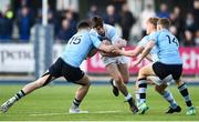 25 February 2019; Chris Rolland of Blackrock College is tackled by Andrew Smith of St Michael's College during the Bank of Ireland Leinster Schools Senior Cup Round 2 match between Blackrock College and St Michael’s College at Energia Park in Donnybrook, Dublin. Photo by David Fitzgerald/Sportsfile