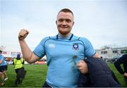 25 February 2019; Fionn Finlay of St Michael's College celebrates following the Bank of Ireland Leinster Schools Senior Cup Round 2 match between Blackrock College and St Michael’s College at Energia Park in Donnybrook, Dublin. Photo by David Fitzgerald/Sportsfile