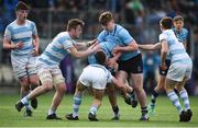 25 February 2019; Will Hickey of St Michael's College is tackled by Jeff Kenny of Blackrock College during the Bank of Ireland Leinster Schools Senior Cup Round 2 match between Blackrock College and St Michael’s College at Energia Park in Donnybrook, Dublin. Photo by David Fitzgerald/Sportsfile